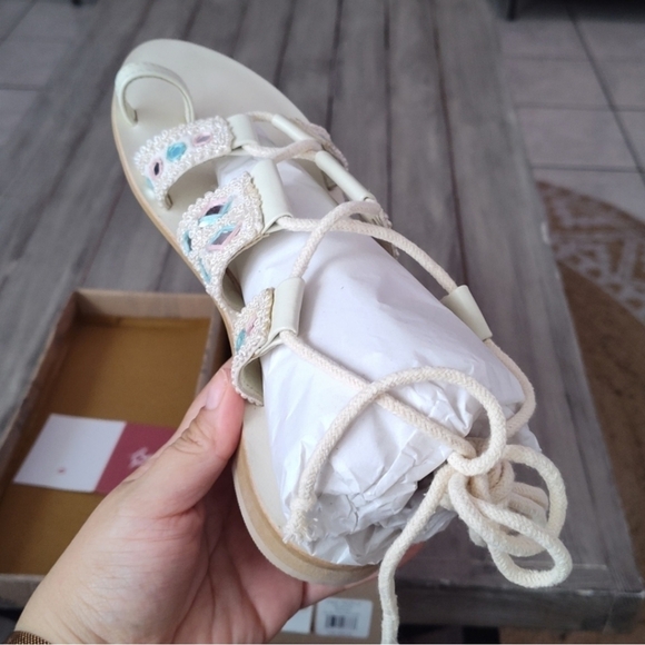 New Free People Leather Mantra Mirror Sandals in Natural Size EU 41 - Picture 4 of 8